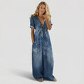 PAULA | denim kombinezon s v-izrezom